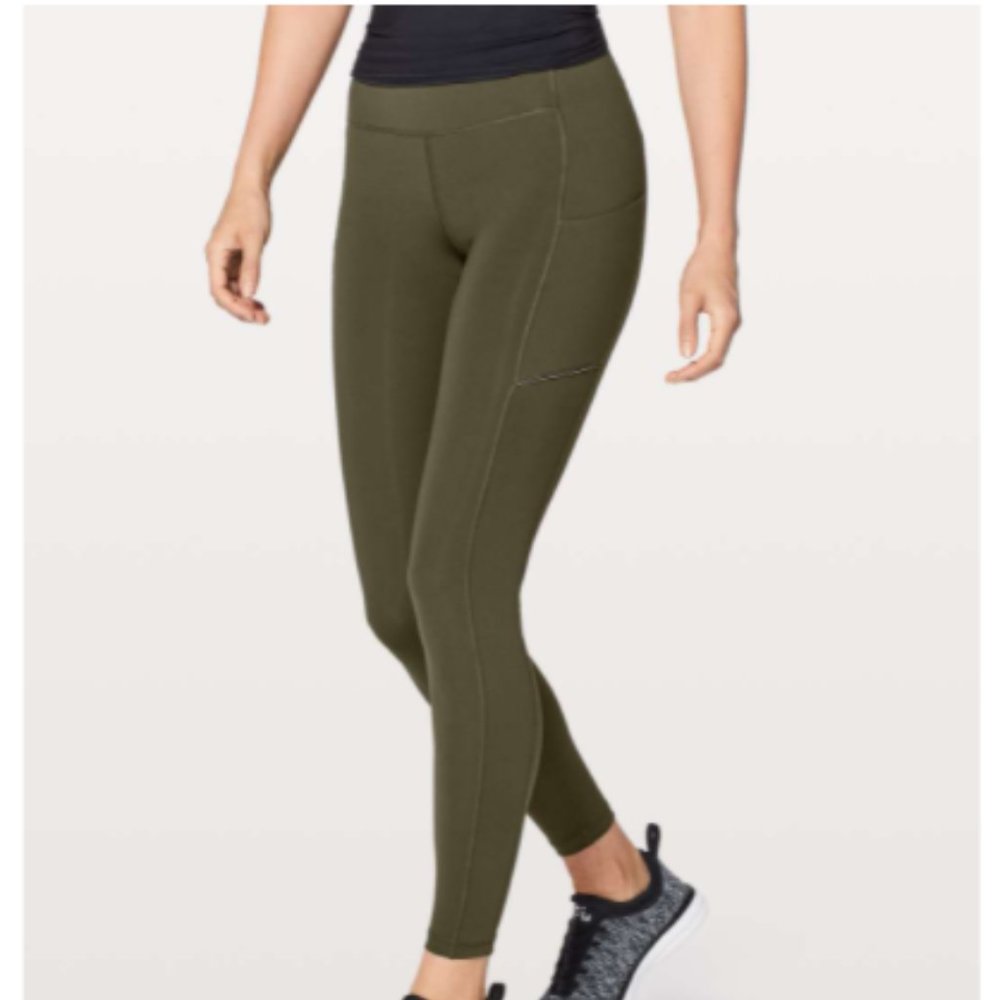 Lululemon Speed Up Tight DWR Leggings in Dark Olive sz 4